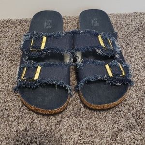 Denim Slide Sandals